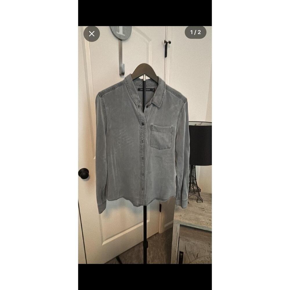 Closet Essential Calvin Klein Jeans Gray Washed Button Up Shirt Long Sleeve M